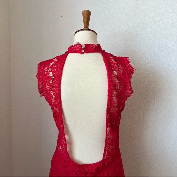 NWT Free People Red Lace Dress - Picture 10 of 13